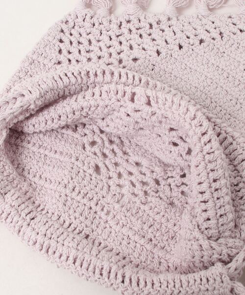 MOUSSY（マウジー）の「CROCHET FRINGE バッグ（ショルダーバッグ・レディース・ブラック/アイボリー/ライトパープル・FREE）」の7枚目の写真