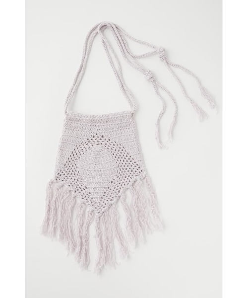 MOUSSY（マウジー）の「CROCHET FRINGE バッグ（ショルダーバッグ・レディース・ブラック/アイボリー/ライトパープル・FREE）」の3枚目の写真