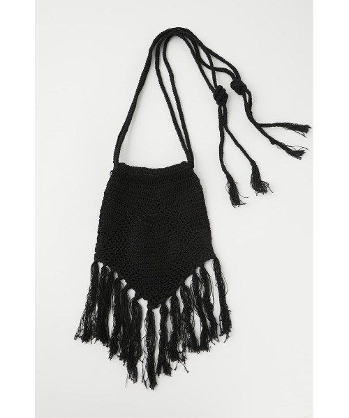 MOUSSY（マウジー）の「CROCHET FRINGE バッグ（ショルダーバッグ・レディース・ブラック/アイボリー/ライトパープル・FREE）」の20枚目の写真