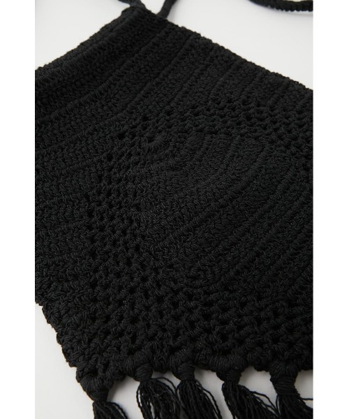 MOUSSY（マウジー）の「CROCHET FRINGE バッグ（ショルダーバッグ・レディース・ブラック/アイボリー/ライトパープル・FREE）」の12枚目の写真