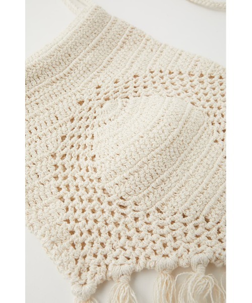 MOUSSY（マウジー）の「CROCHET FRINGE バッグ（ショルダーバッグ・レディース・ブラック/アイボリー/ライトパープル・FREE）」の22枚目の写真