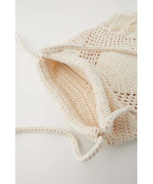 MOUSSY（マウジー）の「CROCHET FRINGE バッグ（ショルダーバッグ・レディース・ブラック/アイボリー/ライトパープル・FREE）」の19枚目の写真