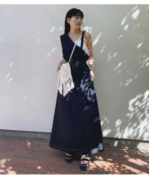 MOUSSY（マウジー）の「CROCHET FRINGE バッグ（ショルダーバッグ・レディース・ブラック/アイボリー/ライトパープル・FREE）」の8枚目の写真