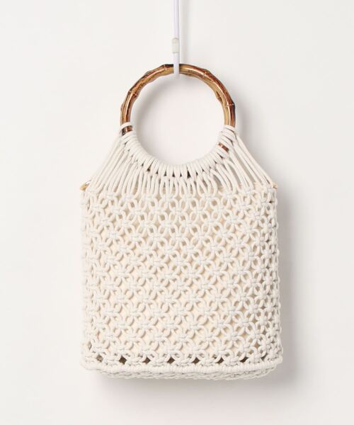 mysty woman（ミスティウーマン）の「ネットイン巾着バッグ 948430（ショルダーバッグ・レディース・ベージュ/オフホワイト・FREE）」の3枚目の写真