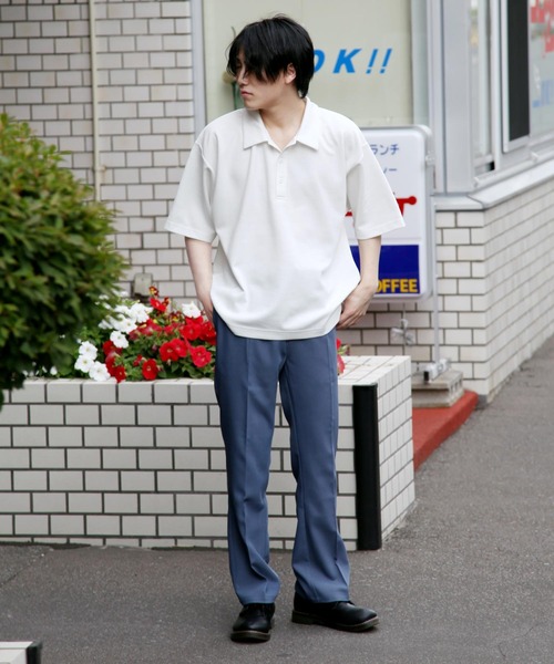 ZIP FIVE(ジップファイブ)の「【ZIP FIVE】オーバービッグポロシャツ/無地/クレリック【ポンチ素材】【イージーケア】(ポロシャツ・メンズ・ホワイト/ライトグレー/ブラック/ブルーグレー/ブラック×グレー/ホワイト系/グレー系/ブルー系・MEDIUM/LARGE)」の15枚目の写真