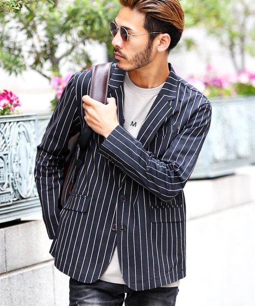 roshell（ロシェル）の「綿麻ストレッチテーラードジャケット（テーラードジャケット・メンズ・ホワイト/カーキ/グレイッシュベージュ/ブラック/ホワイト系その他/ネイビー/ブルー系その他・X-LARGE/LARGE/MEDIUM）」の7枚目の写真