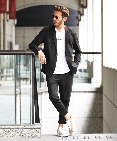 roshell（ロシェル）の「綿麻ストレッチテーラードジャケット（テーラードジャケット・メンズ・ホワイト/カーキ/グレイッシュベージュ/ブラック/ホワイト系その他/ネイビー/ブルー系その他・X-LARGE/LARGE/MEDIUM）」の9枚目の写真