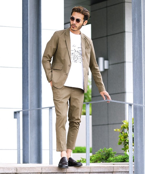 roshell（ロシェル）の「綿麻ストレッチテーラードジャケット（テーラードジャケット・メンズ・ホワイト/カーキ/グレイッシュベージュ/ブラック/ホワイト系その他/ネイビー/ブルー系その他・X-LARGE/LARGE/MEDIUM）」の13枚目の写真