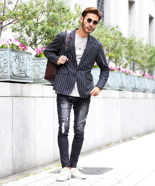 roshell（ロシェル）の「綿麻ストレッチテーラードジャケット（テーラードジャケット・メンズ・ホワイト/カーキ/グレイッシュベージュ/ブラック/ホワイト系その他/ネイビー/ブルー系その他・X-LARGE/LARGE/MEDIUM）」の16枚目の写真