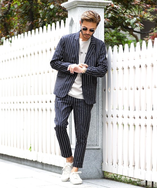 roshell（ロシェル）の「綿麻ストレッチテーラードジャケット（テーラードジャケット・メンズ・ホワイト/カーキ/グレイッシュベージュ/ブラック/ホワイト系その他/ネイビー/ブルー系その他・X-LARGE/LARGE/MEDIUM）」の21枚目の写真