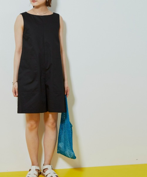 Auntie Rosa Holiday（アンティローザホリデー）の「ノースリーブショートサロペット（サロペット/オーバーオール・レディース・ブルー/ブラック・FREE）」の5枚目の写真