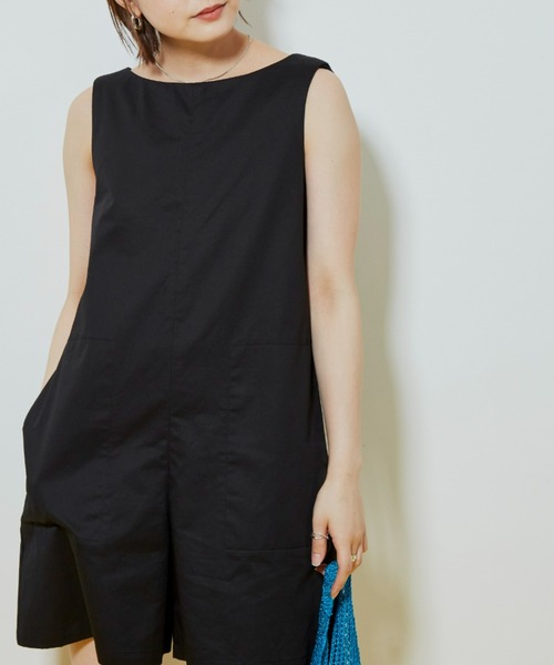 Auntie Rosa Holiday（アンティローザホリデー）の「ノースリーブショートサロペット（サロペット/オーバーオール・レディース・ブルー/ブラック・FREE）」の17枚目の写真