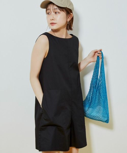 Auntie Rosa Holiday（アンティローザホリデー）の「ノースリーブショートサロペット（サロペット/オーバーオール・レディース・ブルー/ブラック・FREE）」の18枚目の写真