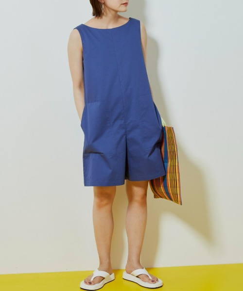 Auntie Rosa Holiday（アンティローザホリデー）の「ノースリーブショートサロペット（サロペット/オーバーオール・レディース・ブルー/ブラック・FREE）」の21枚目の写真