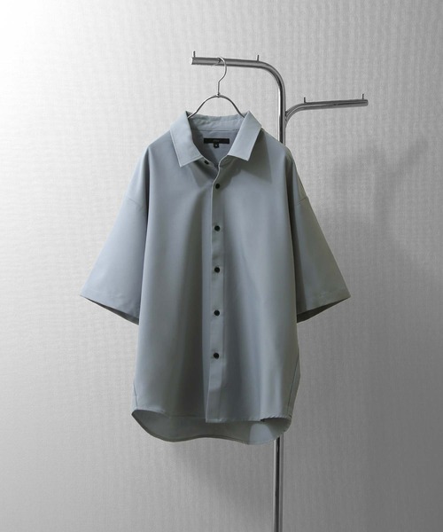 ZIP FIVE（ジップファイブ）の「総柄ドレープ半袖シャツ（シャツ/ブラウス・メンズ・ブラック/ブルー/アイボリー/レンガ/チャコール/ブラック系/ブラック系1/ブラウン系1/ベージュ系/ベージュ系1/ブルー系・MEDIUM/LARGE）」の9枚目の写真