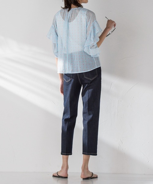 socolla(ソコラ)の「【socolla】袖ラッフル幾何柄ブラウス(シャツ/ブラウス・レディース・ブルー系その他/ピンク系その他・S/M)」の9枚目の写真