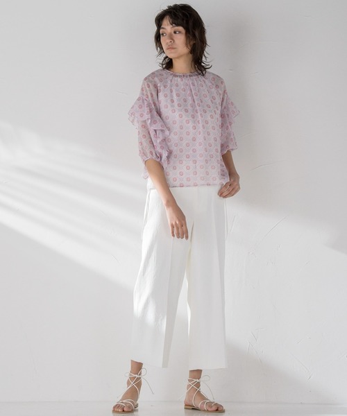 socolla(ソコラ)の「【socolla】袖ラッフル幾何柄ブラウス(シャツ/ブラウス・レディース・ブルー系その他/ピンク系その他・S/M)」の12枚目の写真