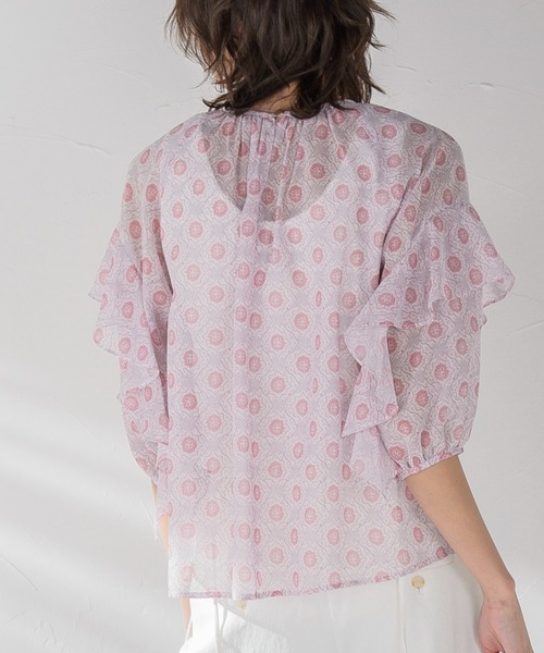 socolla(ソコラ)の「【socolla】袖ラッフル幾何柄ブラウス(シャツ/ブラウス・レディース・ブルー系その他/ピンク系その他・S/M)」の17枚目の写真