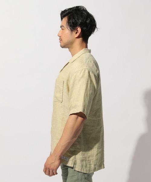 BAYFLOW（ベイフロー）の「リネンシャツ　S/S（シャツ/ブラウス・メンズ・ホワイト/クリーム/チャコール・MEDIUM/LARGE）」の5枚目の写真