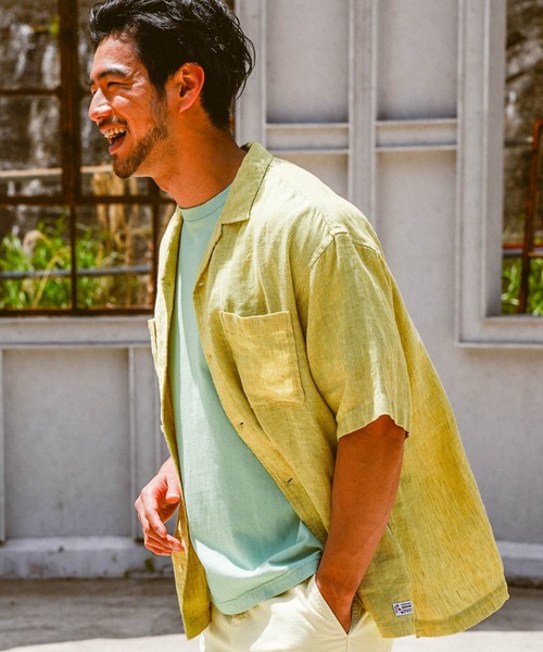 BAYFLOW（ベイフロー）の「リネンシャツ　S/S（シャツ/ブラウス・メンズ・ホワイト/クリーム/チャコール・MEDIUM/LARGE）」の13枚目の写真