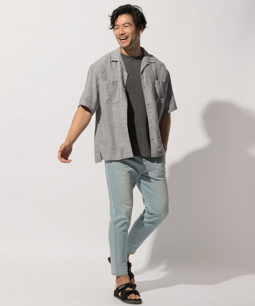 BAYFLOW（ベイフロー）の「リネンシャツ　S/S（シャツ/ブラウス・メンズ・ホワイト/クリーム/チャコール・MEDIUM/LARGE）」の11枚目の写真