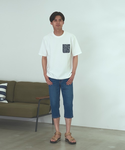 Blue Standard (ブルースタンダード)の「【BLUE STANDARD】速乾 制菌 防臭 快適 シワになりにくい ドライワッフルポケTシャツ(Tシャツ/カットソー・メンズ・ホワイト/オフホワイト/ブルー系その他/ネイビー・LARGE/MEDIUM/X-LARGE)」の5枚目の写真