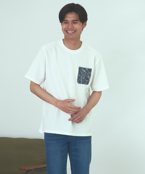 Blue Standard (ブルースタンダード)の「【BLUE STANDARD】速乾 制菌 防臭 快適 シワになりにくい ドライワッフルポケTシャツ(Tシャツ/カットソー・メンズ・ホワイト/オフホワイト/ブルー系その他/ネイビー・LARGE/MEDIUM/X-LARGE)」の10枚目の写真