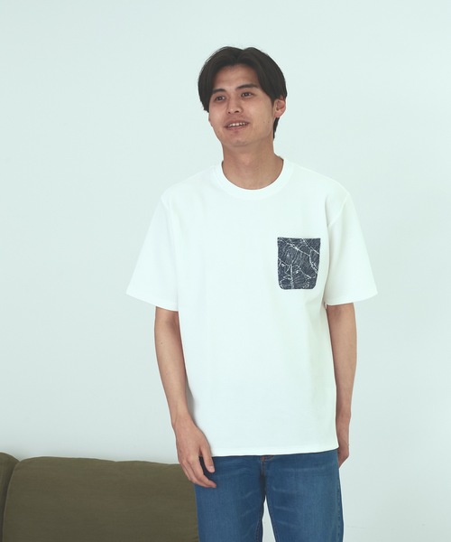 Blue Standard (ブルースタンダード)の「【BLUE STANDARD】速乾 制菌 防臭 快適 シワになりにくい ドライワッフルポケTシャツ(Tシャツ/カットソー・メンズ・ホワイト/オフホワイト/ブルー系その他/ネイビー・LARGE/MEDIUM/X-LARGE)」の11枚目の写真