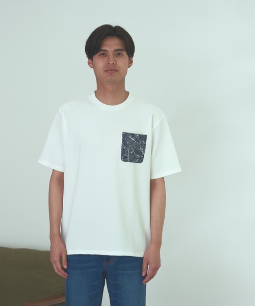 Blue Standard (ブルースタンダード)の「【BLUE STANDARD】速乾 制菌 防臭 快適 シワになりにくい ドライワッフルポケTシャツ(Tシャツ/カットソー・メンズ・ホワイト/オフホワイト/ブルー系その他/ネイビー・LARGE/MEDIUM/X-LARGE)」の15枚目の写真
