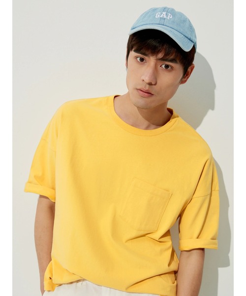 GAP（ギャップ）の「ベーシック 無地 ウルトラソフト 半袖Tシャツ（Tシャツ/カットソー・メンズ・ホワイト/ライトグレー/ネイビー/イエロー/ブラック/その他/ブルー系その他/オレンジ/ピンク/ターコイズブルー/ライトイエロー/コーラル/ベージュ・XS/S/M/L/XL/XXS）」の9枚目の写真