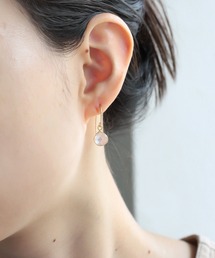 NOIR DE POUPEE ストロベリークォーツ 天然石 ピアス K10