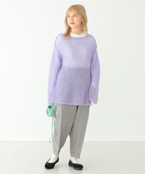 BEAMS BOY（ビームスボーイ）の「BEAMS BOY / ワンプリーツ ポリエステル テーパード パンツ（スラックス・レディース・ベージュ/ブラウン・1/0）」の7枚目の写真