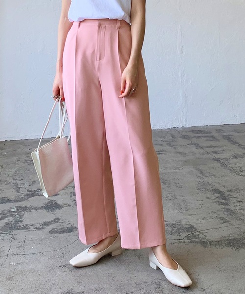 LIAN(リアン)の「カラートラウザーパンツ(その他パンツ・レディース・グリーン/ピンク/レッド/オレンジ・FREE)」の3枚目の写真