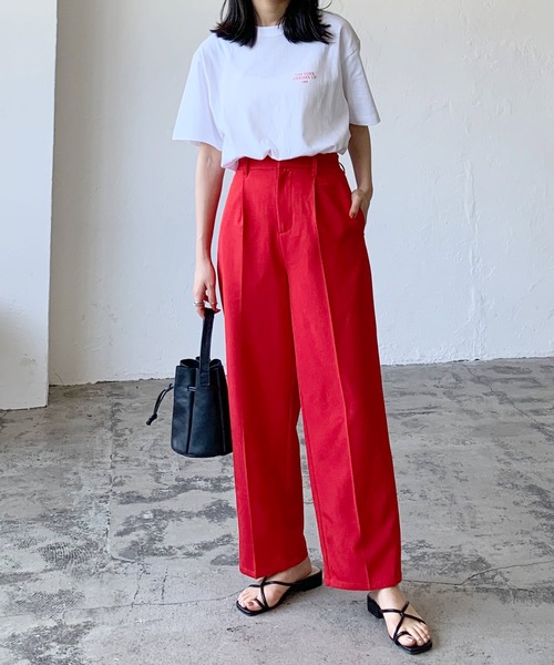 LIAN(リアン)の「カラートラウザーパンツ(その他パンツ・レディース・グリーン/ピンク/レッド/オレンジ・FREE)」の6枚目の写真