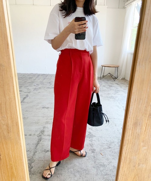 LIAN(リアン)の「カラートラウザーパンツ(その他パンツ・レディース・グリーン/ピンク/レッド/オレンジ・FREE)」の9枚目の写真