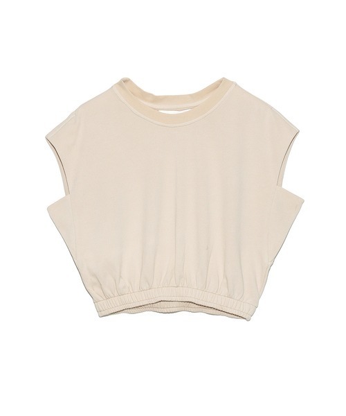 LILY BROWN（リリーブラウン）の「クロップド裏毛カットトップス（Tシャツ/カットソー・レディース・ベージュ/ブラック/ボルドー・FREE）」の3枚目の写真