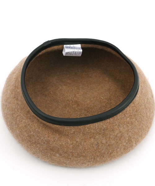 POU DOU DOU（プードゥドゥ）の「パイピングバスクベレー（ハンチング/ベレー帽・レディース・ブラック/ネイビー/キャメル・8）」の5枚目の写真