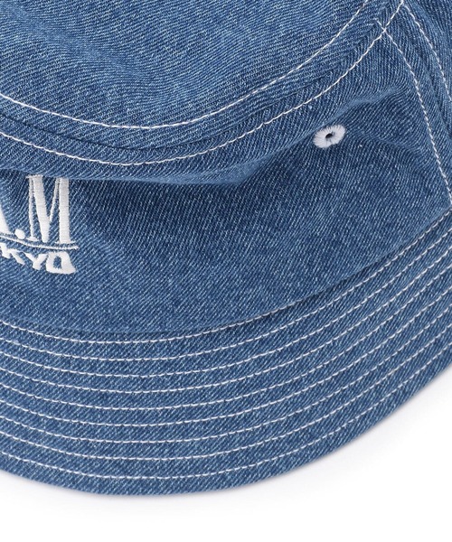 KaneZ（ケインズ）の「KaneZ/ケインズ/ロゴ刺繍デニムバケットハット/C.R.E.A.M BucketHat（ハット・メンズ・ブルー/ブラック・FREE）」の10枚目の写真