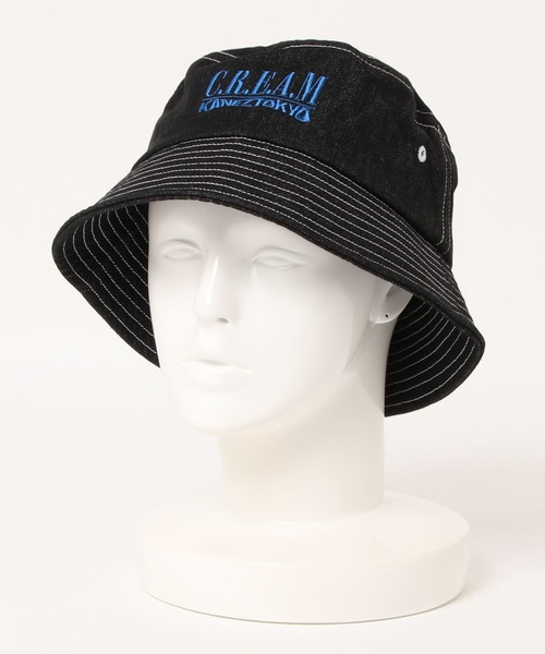 KaneZ（ケインズ）の「KaneZ/ケインズ/ロゴ刺繍デニムバケットハット/C.R.E.A.M BucketHat（ハット・メンズ・ブルー/ブラック・FREE）」の9枚目の写真