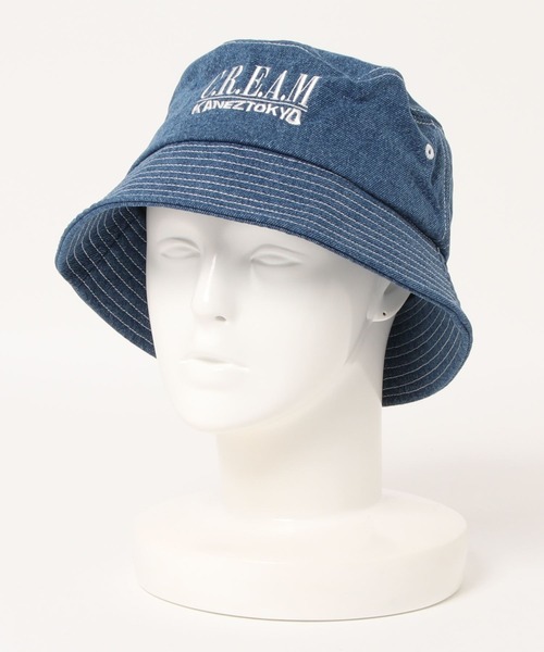 KaneZ（ケインズ）の「KaneZ/ケインズ/ロゴ刺繍デニムバケットハット/C.R.E.A.M BucketHat（ハット・メンズ・ブルー/ブラック・FREE）」の8枚目の写真