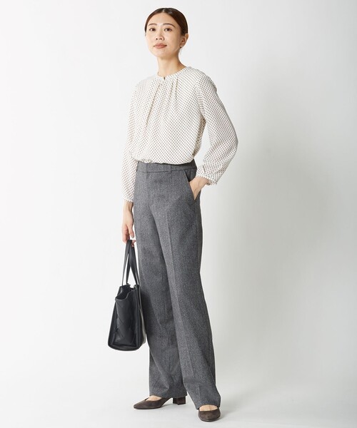 J.PRESS Ladies（J.プレス レディス）の「【セットアップ対応】ウールストレッチツイード ストレート パンツ（その他パンツ・レディース・ダークブラウン系/グレー系・XS/XXS/S）」の8枚目の写真
