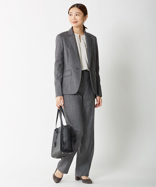 J.PRESS Ladies（J.プレス レディス）の「【セットアップ対応】ウールストレッチツイード ストレート パンツ（その他パンツ・レディース・ダークブラウン系/グレー系・XS/XXS/S）」の3枚目の写真