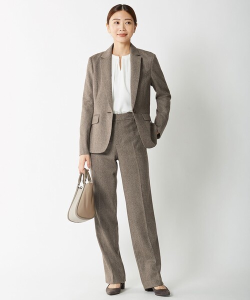 J.PRESS Ladies（J.プレス レディス）の「【セットアップ対応】ウールストレッチツイード ストレート パンツ（その他パンツ・レディース・ダークブラウン系/グレー系・XS/XXS/S）」の11枚目の写真