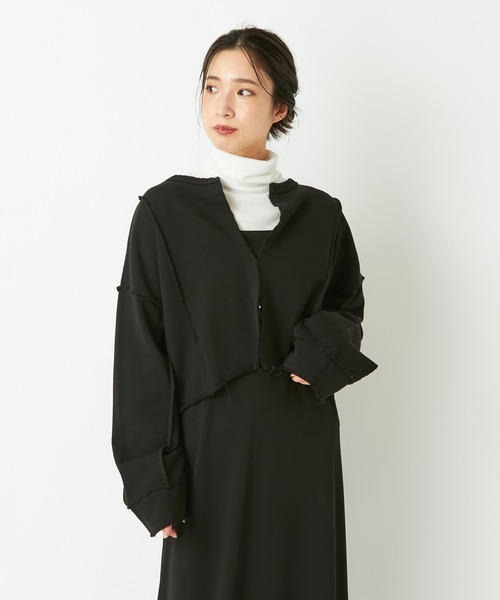 CIAOPANIC(チャオパニック)の「アウトリンキング2WAYショートカーディガン(カーディガン/ボレロ・レディース・ブラック/ブラウン/オフホワイト/ブルー・FREE)」の7枚目の写真