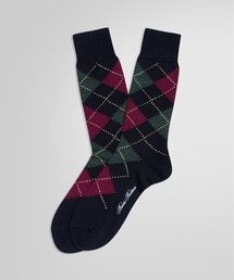 ウールブレンド アーガイル クルーソックス