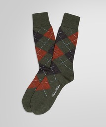 ウールブレンド アーガイル クルーソックス