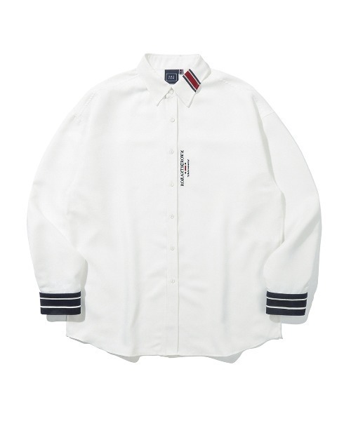 ROMANTIC CROWN（ロマンティッククラウン）の「【ROMANTIC CROWN】SIGNATURE CLUB SHIRT / ロマンティッククラウン シグネチャー クラブ ライン シャツ（シャツ/ブラウス・メンズ・ホワイト/ネイビー・SMALL/MEDIUM/LARGE/X-LARGE）」の5枚目の写真