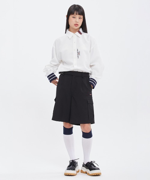 ROMANTIC CROWN（ロマンティッククラウン）の「【ROMANTIC CROWN】SIGNATURE CLUB SHIRT / ロマンティッククラウン シグネチャー クラブ ライン シャツ（シャツ/ブラウス・メンズ・ホワイト/ネイビー・SMALL/MEDIUM/LARGE/X-LARGE）」の4枚目の写真