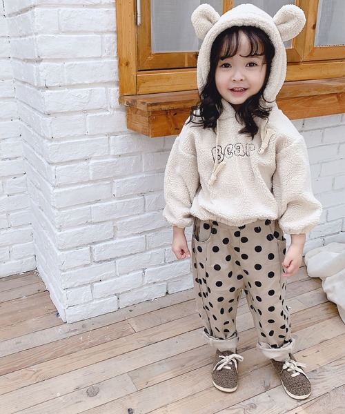 Aimoha Kids 新作 韓国子供服 かわいいくま耳付きボアパーカー