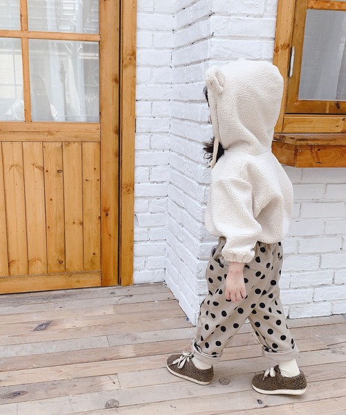 Aimoha Kids 新作 韓国子供服 かわいいくま耳付きボアパーカー